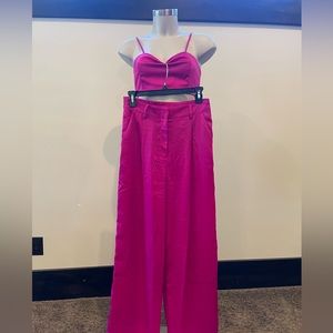 House or Harlow pink trouser set
